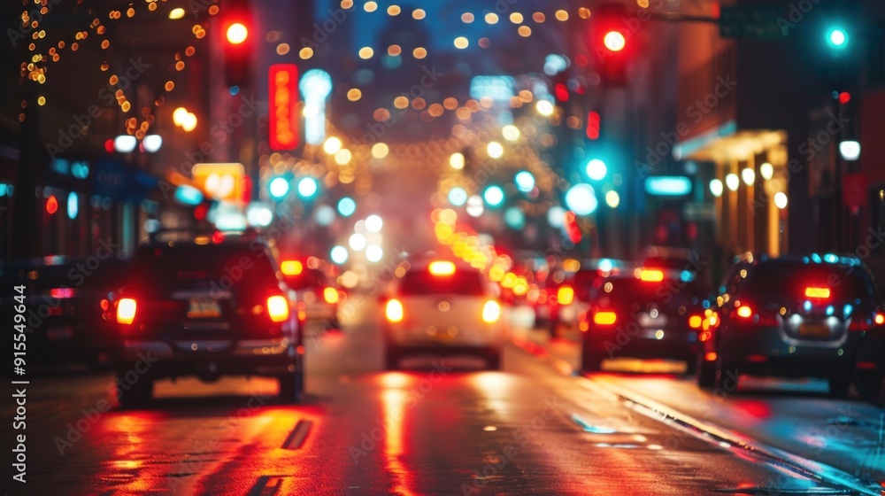 Blurry Lights of Traffic in the City at Night. Blurry Lights of Traffic in the City at Night.