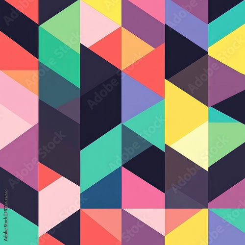 A minimalist geometric pattern, with vibrant colors By Generated AI