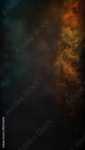 A weathered black background with a grunge texture resembling an old blackboard or room wall. The dark surface contrasts with vibrant, colorful gradient splashes, captured in high-definition 4K with d