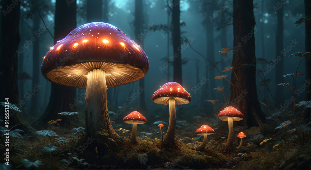 Fototapeta premium fly agaric mushrooms