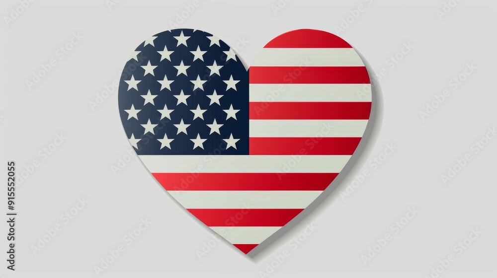 American Flag Heart: Patriotic Symbol of Love and Freedom American Flag Heart: Patriotic Symbol of Love and Freedom