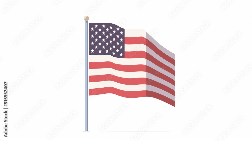 Waving American Flag: A Symbol of Freedom and Patriotism Waving American Flag: A Symbol of Freedom and Patriotism