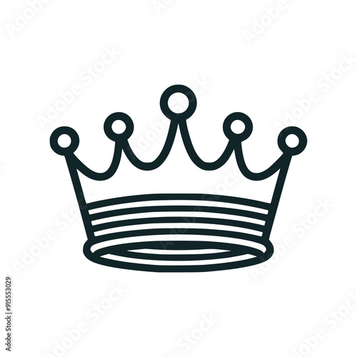 king crown line logo vector illustration template design