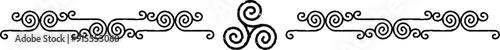 Celtic Curved Lines Border, Header, Footer - Irish Triskele