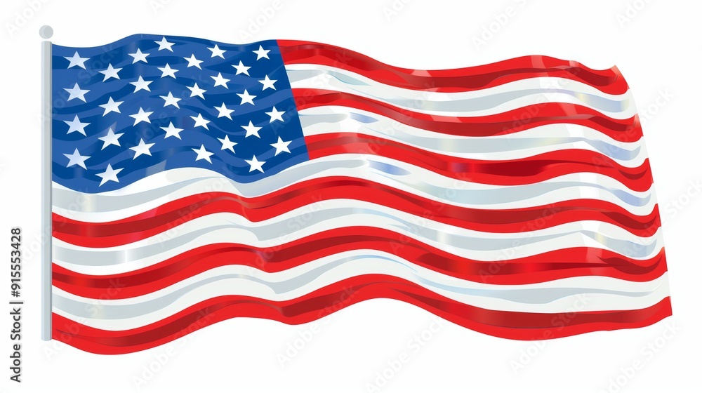 Waving American Flag: A Symbol of Freedom and Patriotism Waving American Flag: A Symbol of Freedom and Patriotism