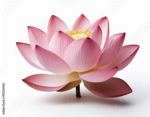 pink lotus flower on white background