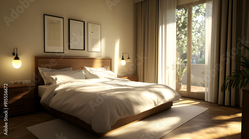 cozy hotel room with bed