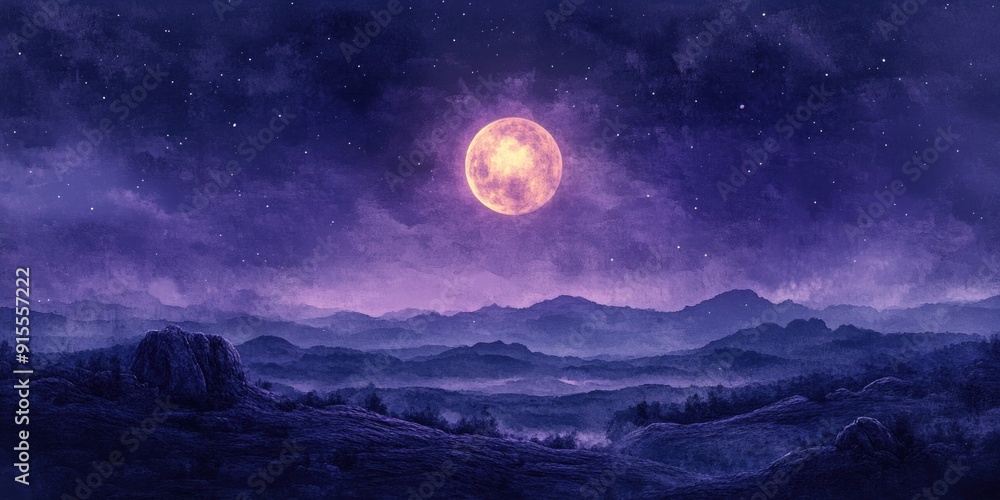 Full moon over mountain range Full moon over mountain range