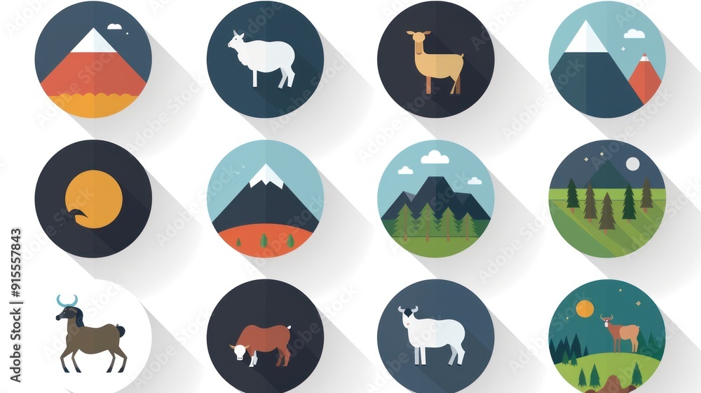 Flat Design Circle Icons. Flat Design Circle Icons.