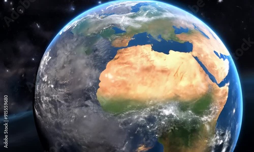 Planet Earth: A Breathtaking View of Home - Showcasing the beauty and fragility of our planet, this stunning image captures Earth from space, with the African continent in view.