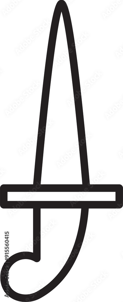 Sword Icon Line Illustration Sword Icon Line Illustration