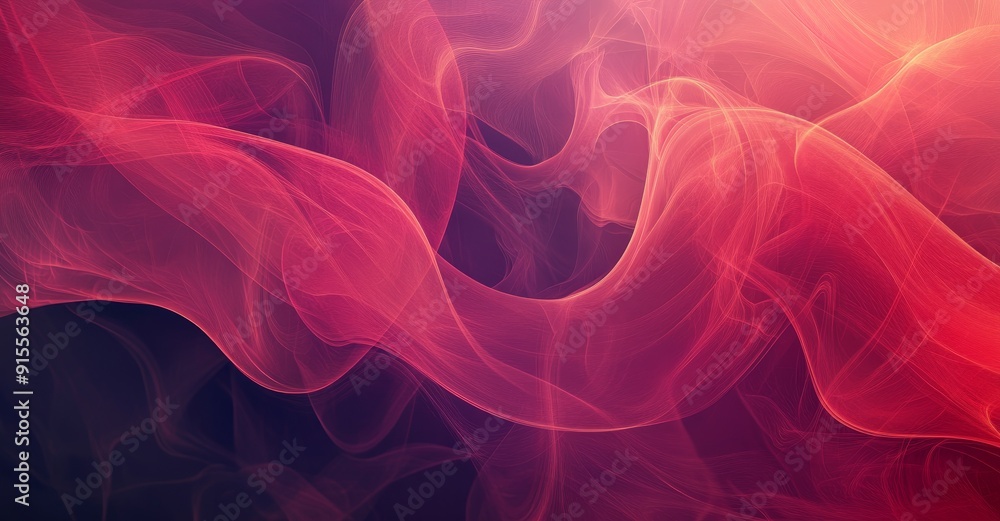 Fototapeta premium An abstract red iridescent multicolored energy magical bright glowing liquid plasma background