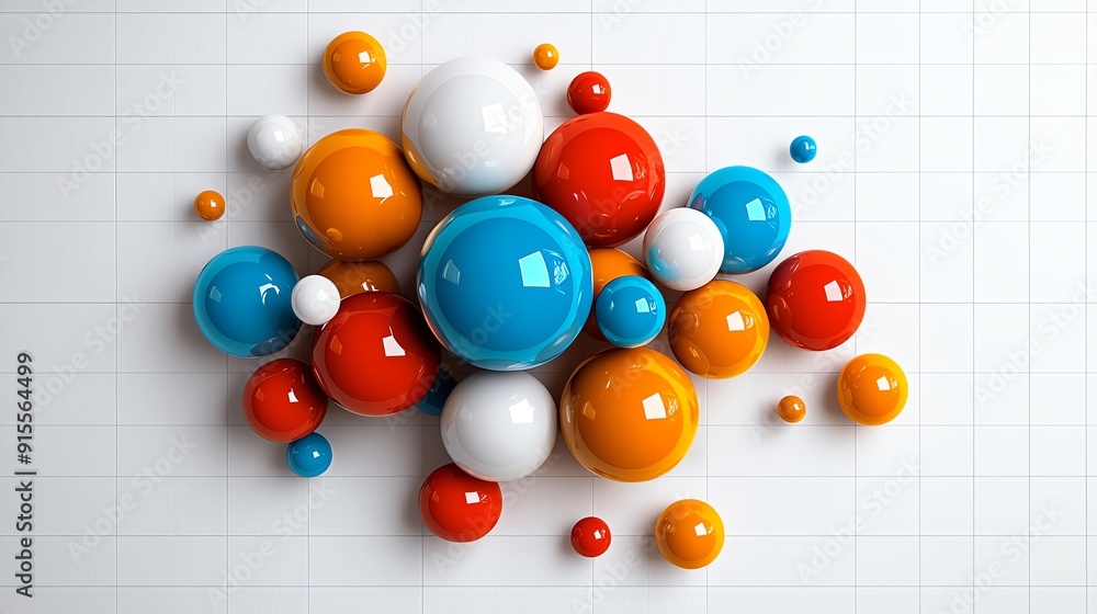 Abstract colorful 3D spheres on white background. Abstract colorful 3D spheres on white background.