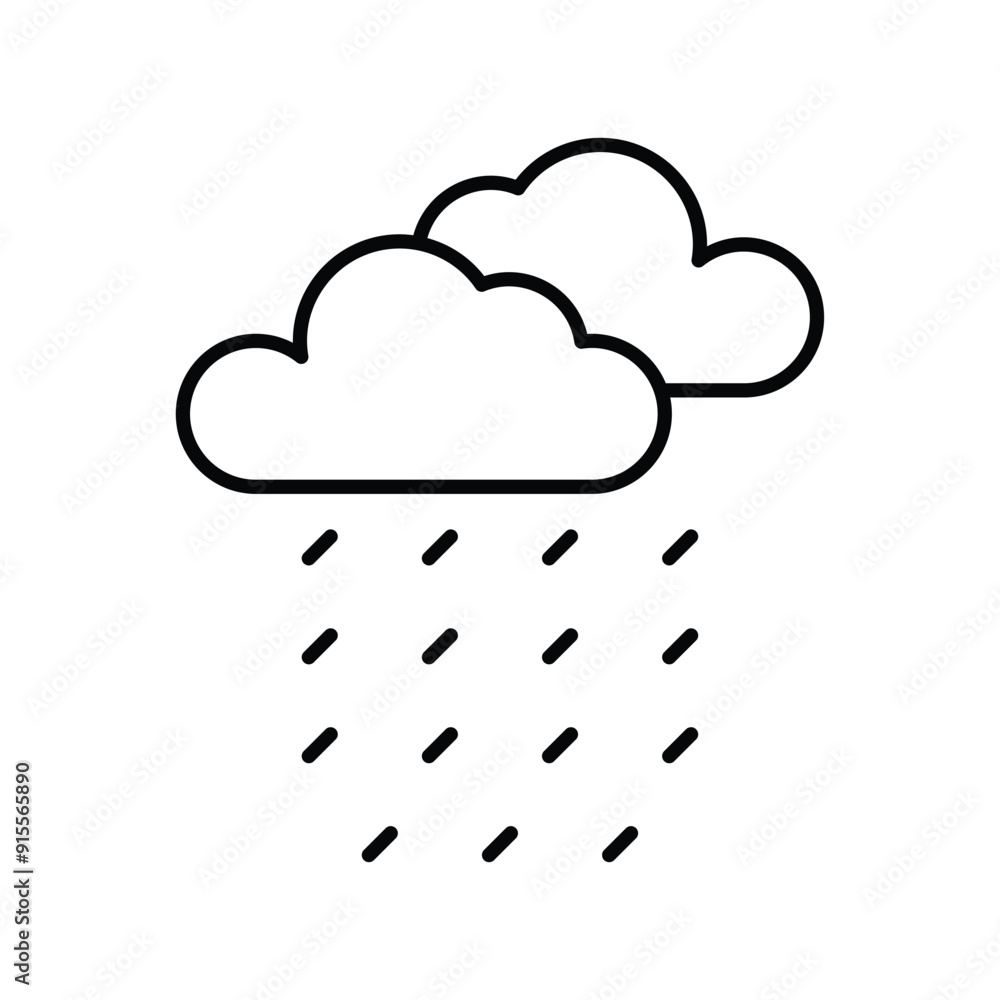 rain line icon with white background vector stock illustration rain line icon with white background vector stock illustration