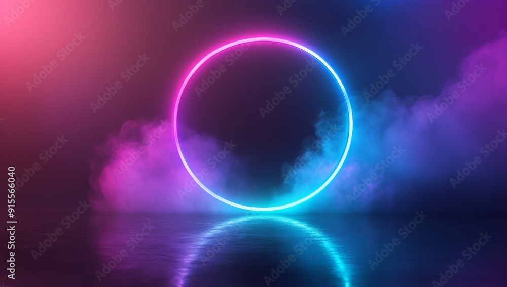 Glowing electric ball in pink and purple clouds of smoke. Glowing electric ball in pink and purple clouds of smoke.