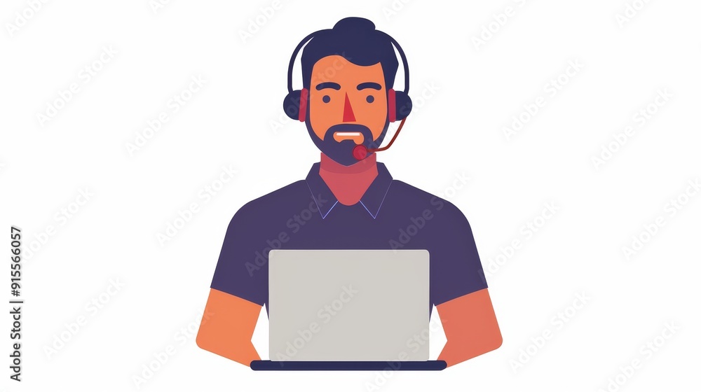 Customer Service Representative Illustration Customer Service Representative Illustration