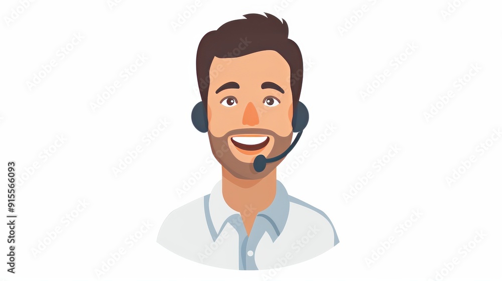 Smiling Customer Service Representative Illustration Smiling Customer Service Representative Illustration