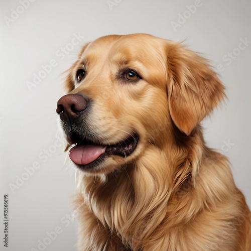 Golden retriever isolated on white background