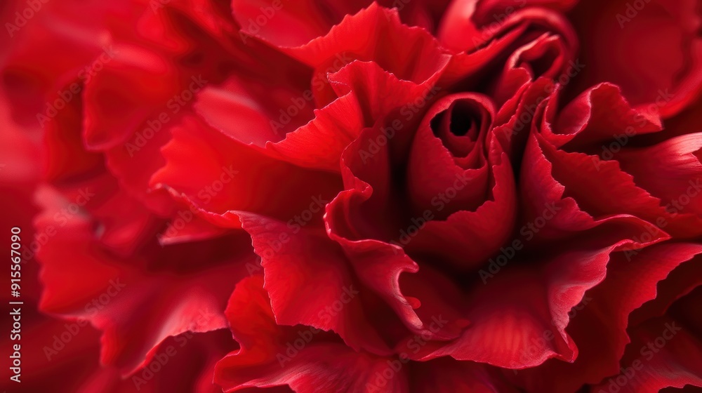 Vibrant Red Carnation in Close-up with Soft Petals - Floral Beauty and Elegance Vibrant Red Carnation in Close-up with Soft Petals - Floral Beauty and Elegance