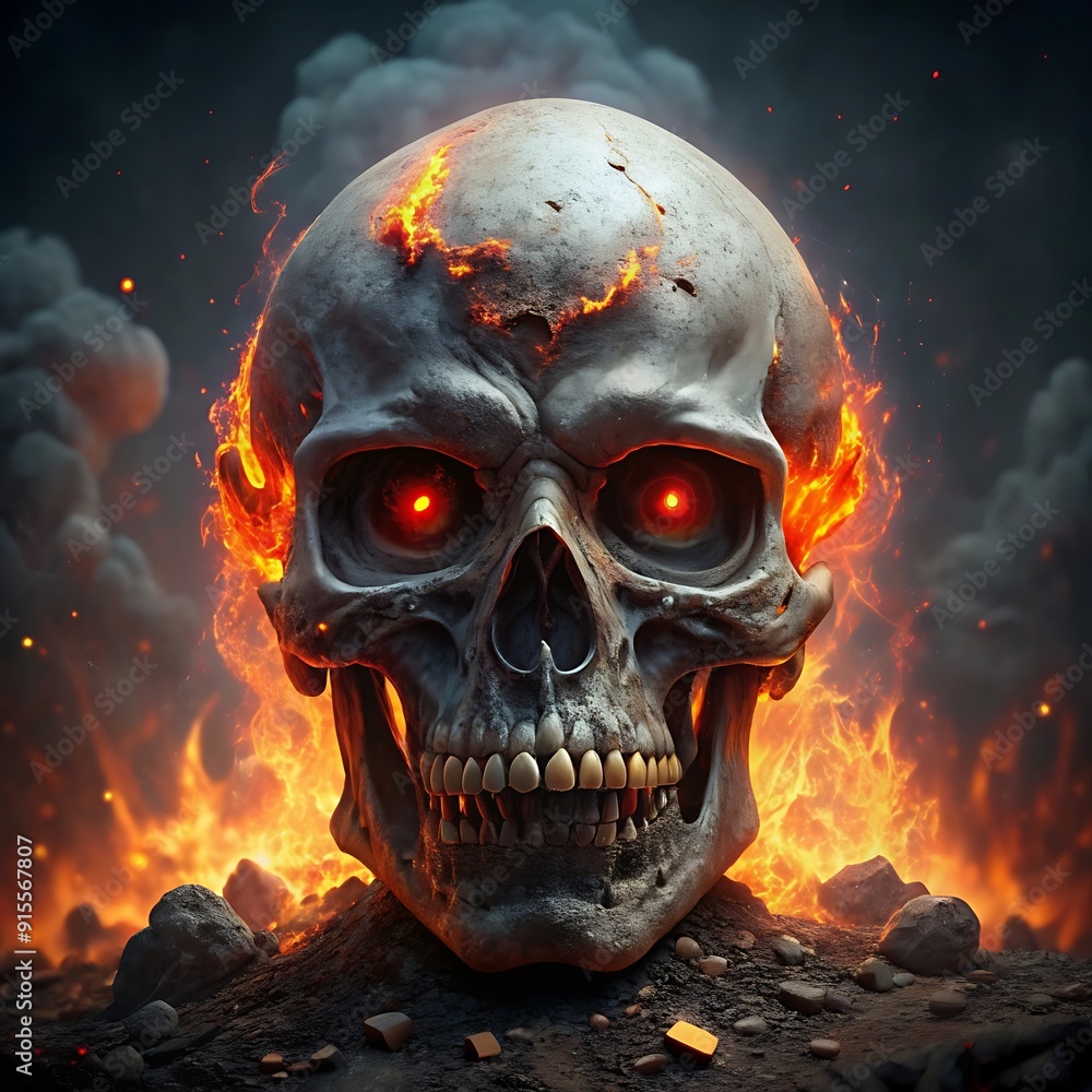 Skull burned in fire wallpaper 3d rendering
Skull burned in fire wallpaper 3d rendering