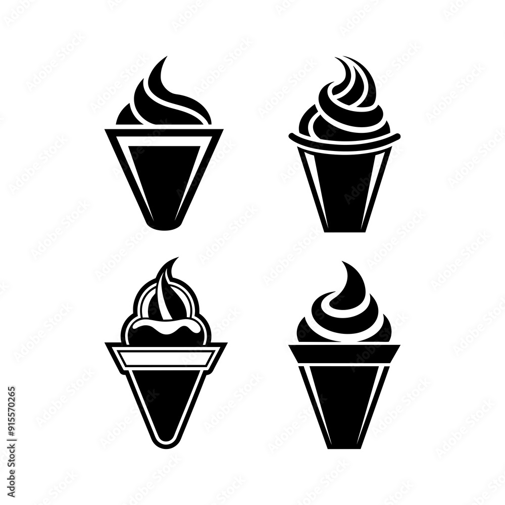 cup ice-cream cup cake logo icon cup ice-cream cup cake logo icon