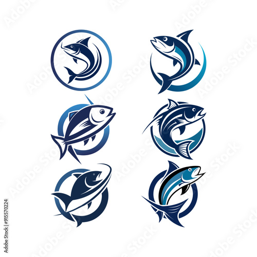 Set of fisheries logo icon illustration 