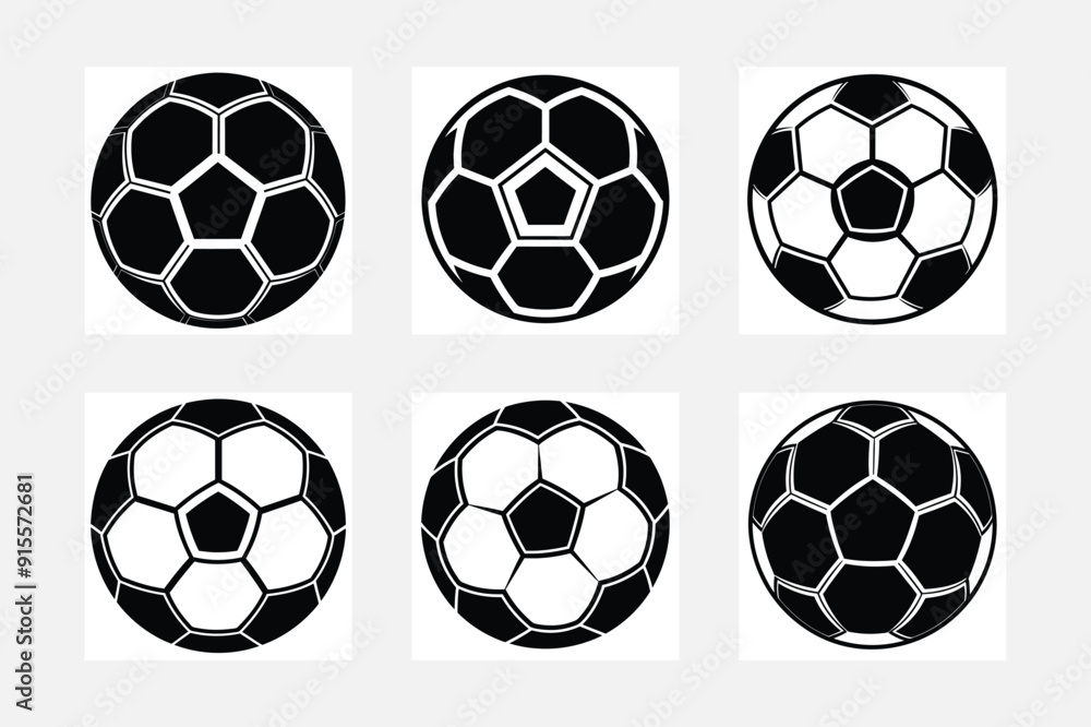 set of soccer balls vector set of soccer balls vector