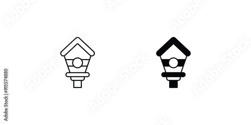 bird house set icon with white background vector stock illustration