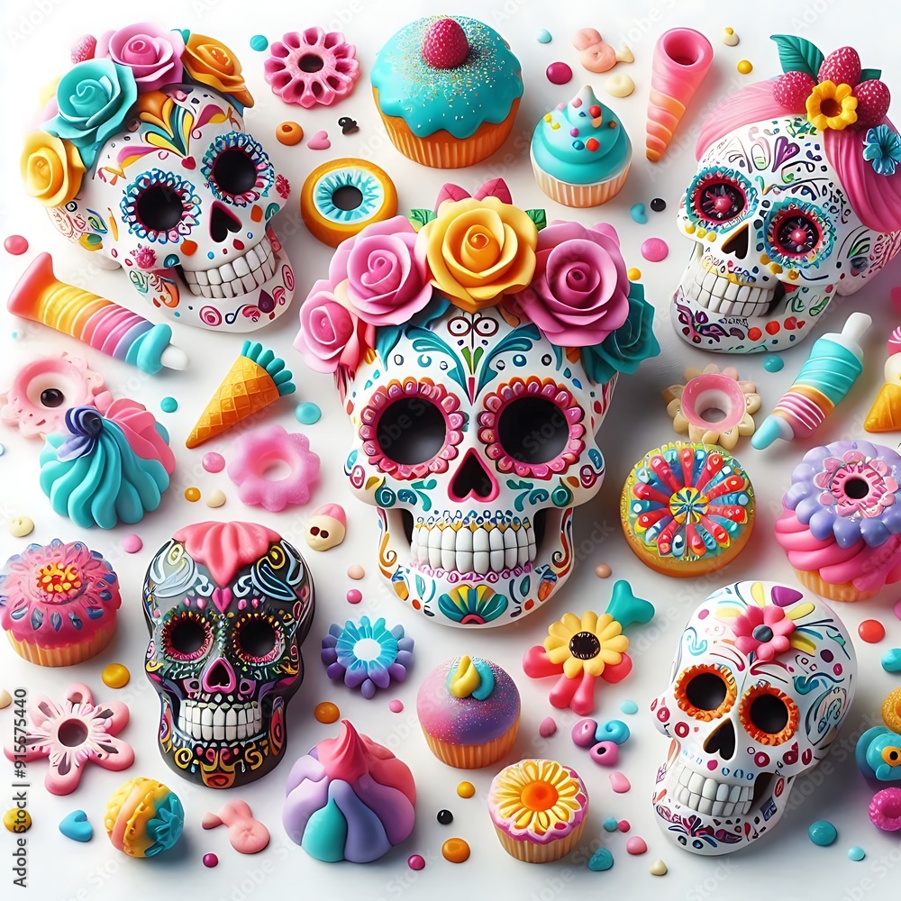 Colorful skulls, Mexican handicrafts. Day of the Dead, handmade Huichol figure made of chaquira, Mexico.
Colorful skulls, Mexican handicrafts. Day of the Dead, handmade Huichol figure made of chaquira, Mexico.