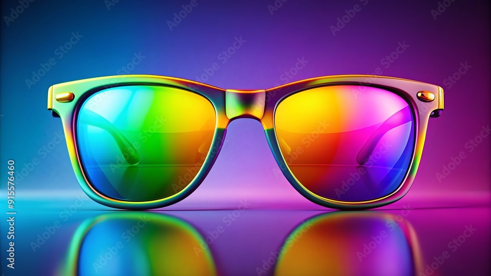 Vibrant colorful sunglasses with trendy frames and reflective lenses posing on a solid bright background, ideal for graphical resources and design elements. Vibrant colorful sunglasses with trendy frames and reflective lenses posing on a solid bright background, ideal for graphical resources and design elements.