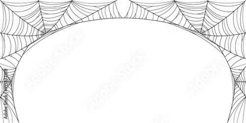Halloween spider web background, card. Vector Eps