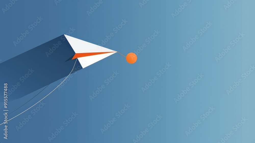 A kite in flight, clean and minimalist, 2D vector illustration, uncomplicated design, simple lines and colors A kite in flight, clean and minimalist, 2D vector illustration, uncomplicated design, simple lines and colors