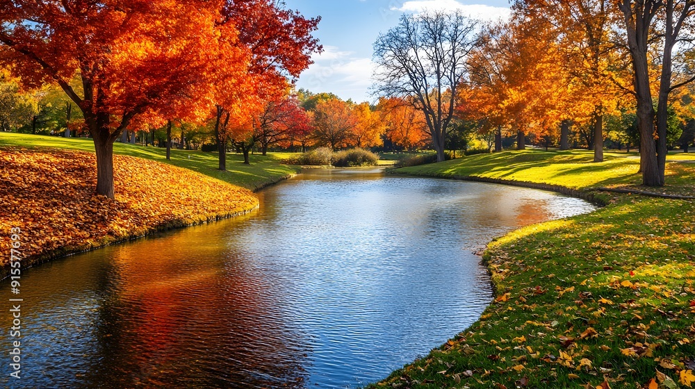 A river with a path running alongside it A river with a path running alongside it