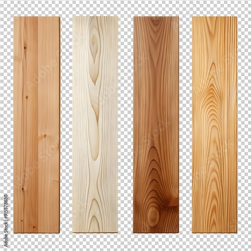collection of 2x4 wood boards isolated on transparents