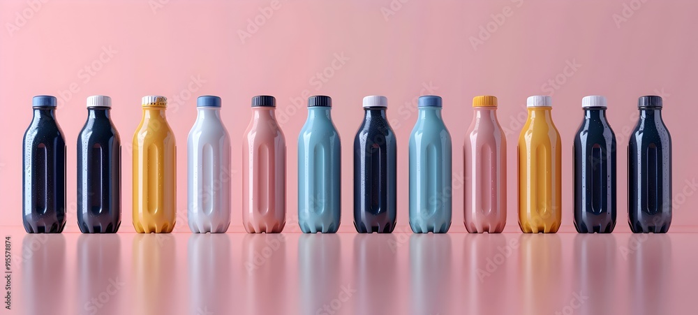 Set of Thermo Sport Water Bottle Mockup Set of Thermo Sport Water Bottle Mockup