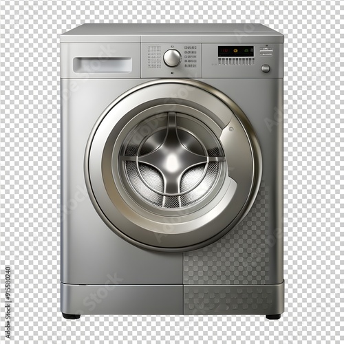 grey washing machine with closed door