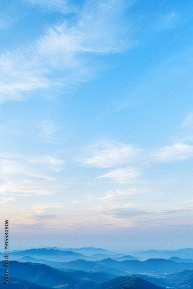 Fototapeta premium Serene landscapes with mountains and clear blue skies on sunny days.