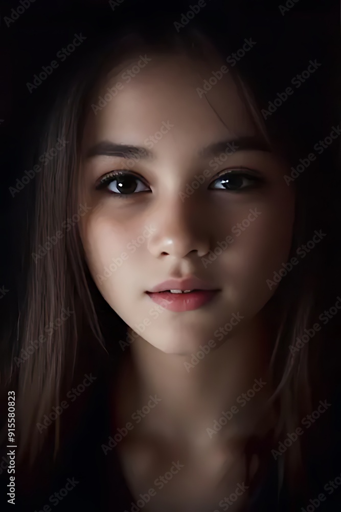 Fototapeta premium portrait of a beautiful girl looking at the camera 