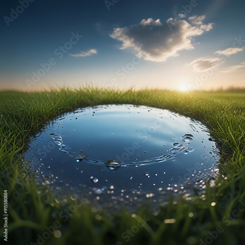 A drop of water is being poured into a glass ai generated photo