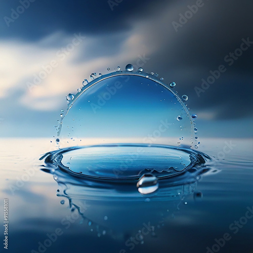 A drop of water is being poured into a glass ai generated photo