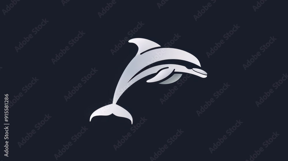 Dolphin jumping, minimalist, clean lines, uncomplicated, plain 2D vector illustration Dolphin jumping, minimalist, clean lines, uncomplicated, plain 2D vector illustration