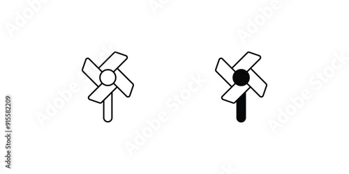 pinwheel set icon with white background vector stock illustration