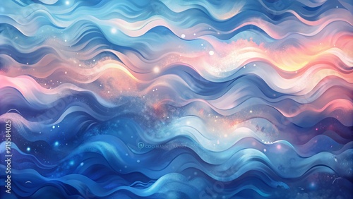 Abstract Waves with Soft Colors Background