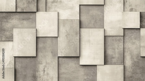 Wallpaper Mural Modern ceramic tile pattern with a minimalist design, featuring monochromatic tones and subtle textures, arranged in a seamless grid. Torontodigital.ca