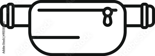 Simple line drawing of a small waist bag for carrying personal belongings