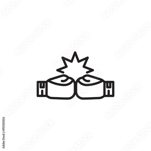 Black solid icon for Tough, punch and power. Black solid icon for Tough, rigid, stiff, hard, conflict, friendship, fight, punch and power. Editable icon.