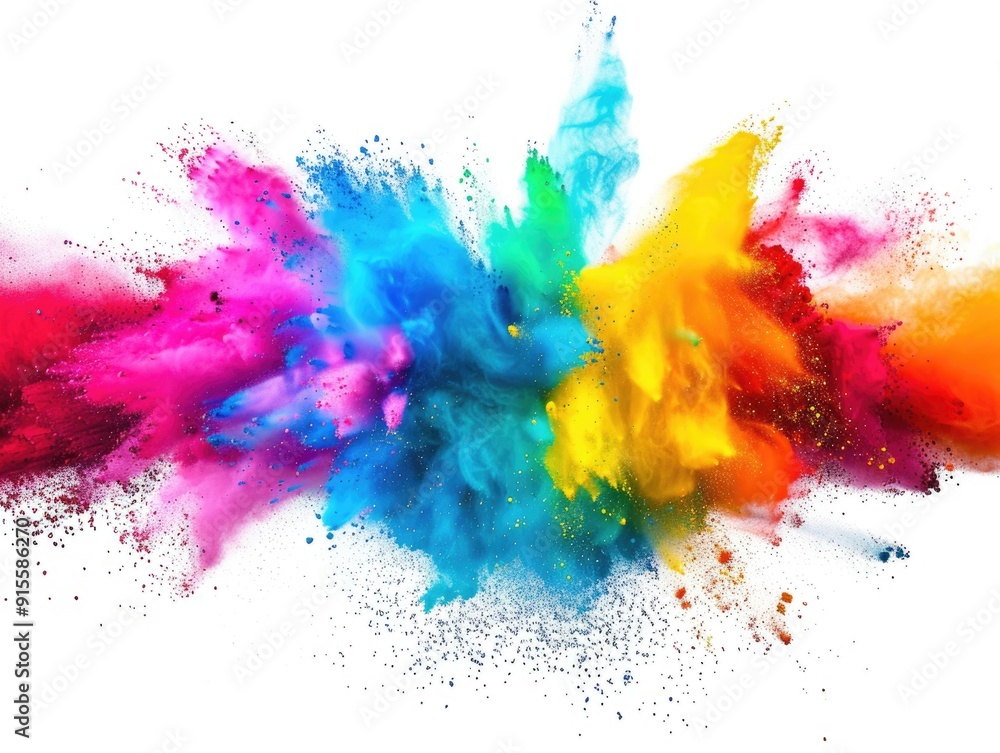 Fototapeta premium Powder explosion on white