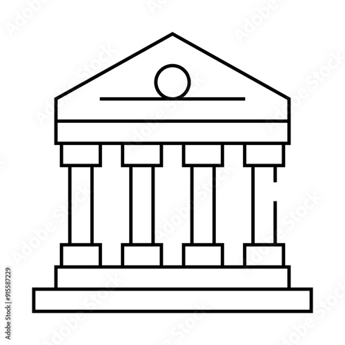 government building line icon vector. government building sign. isolated contour symbol black illustration