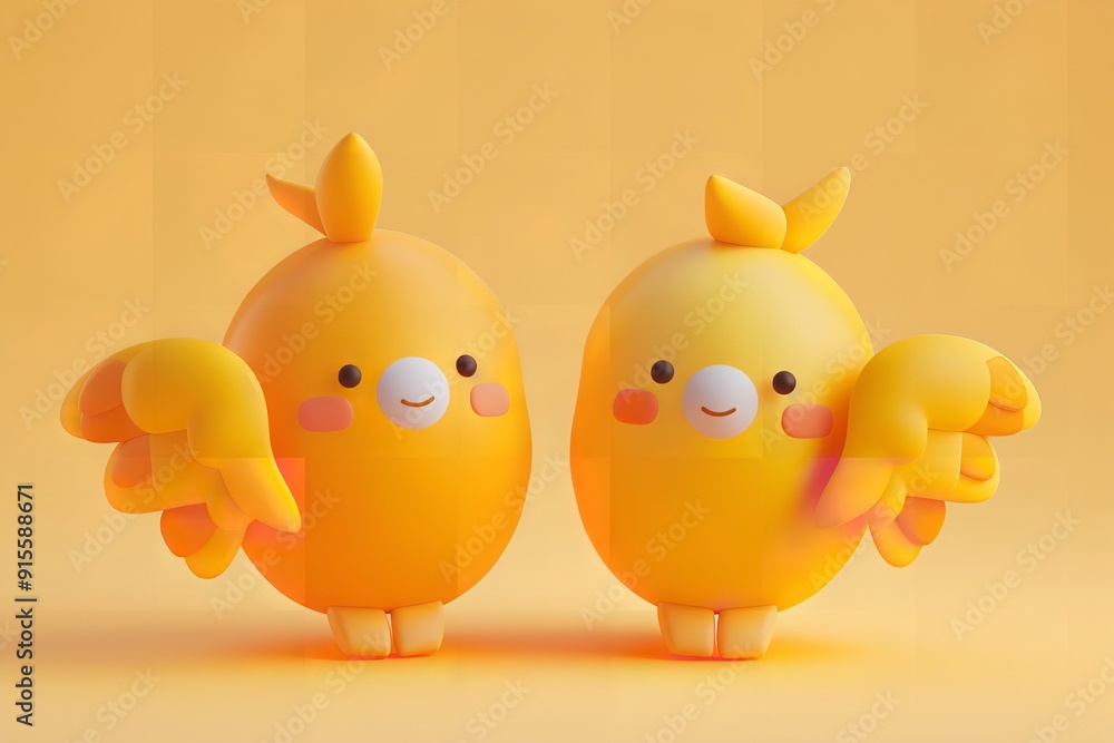 Cute cartoon buffalo wings character 3d illustration Cute cartoon buffalo wings character 3d illustration