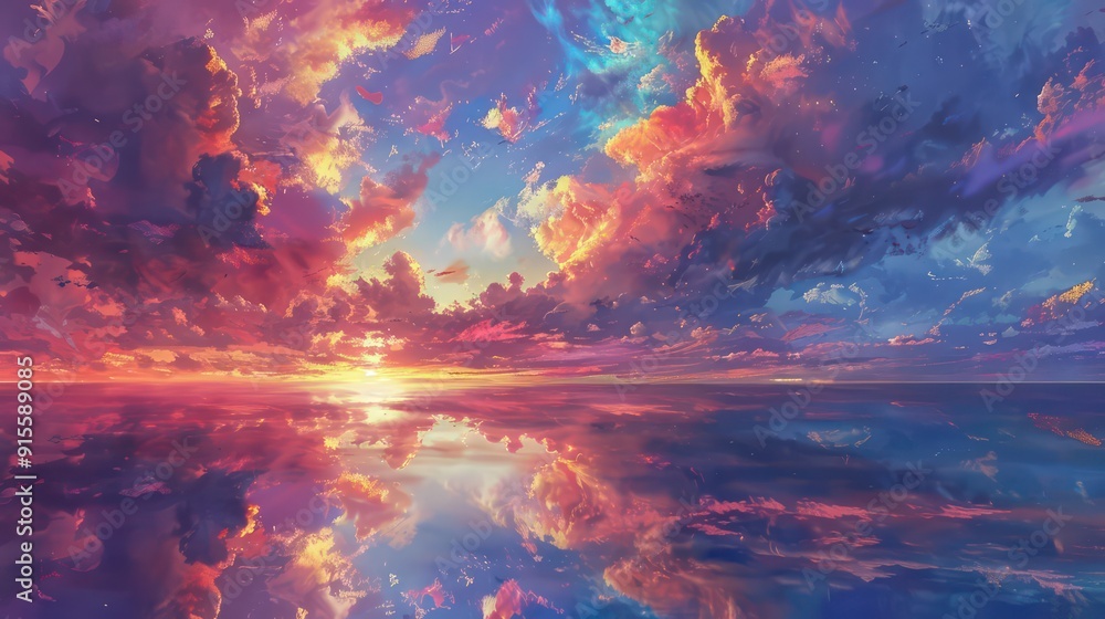 Sunset Clouds Reflected in Water Sunset Clouds Reflected in Water